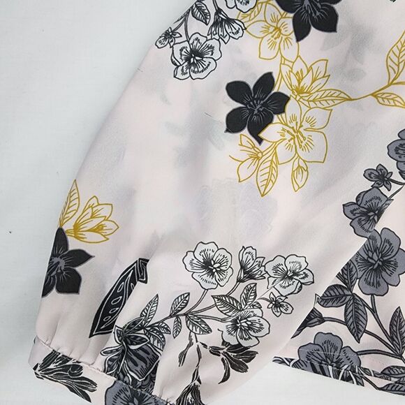 LOFT PLUS Womens Blouse Size 20 Pink Floral Split V Neck Long Sleeve Lightweight - Picture 11 of 11